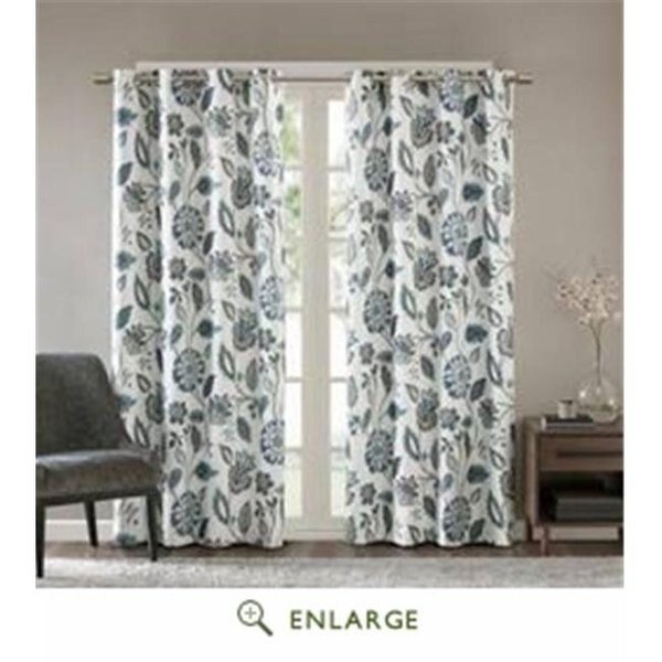 SunSmart SS40-0009 50 x 84 in. Camille Jacquard Printed Room Darkening Panel; Aqua, Sunsmart, Mfr#: SS40-0009